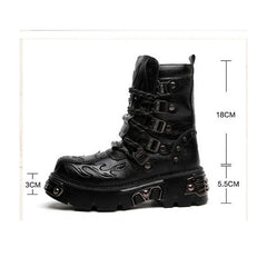 Punk Mens Motorcycle Leather Boots