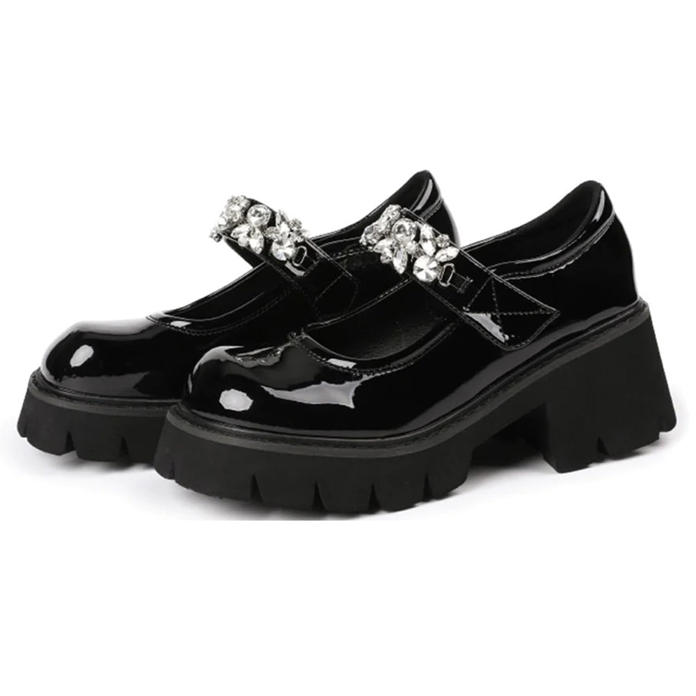 Lolita Girl Mary Jane Leather Shoes Vintage Goth Student Uniform Shoes