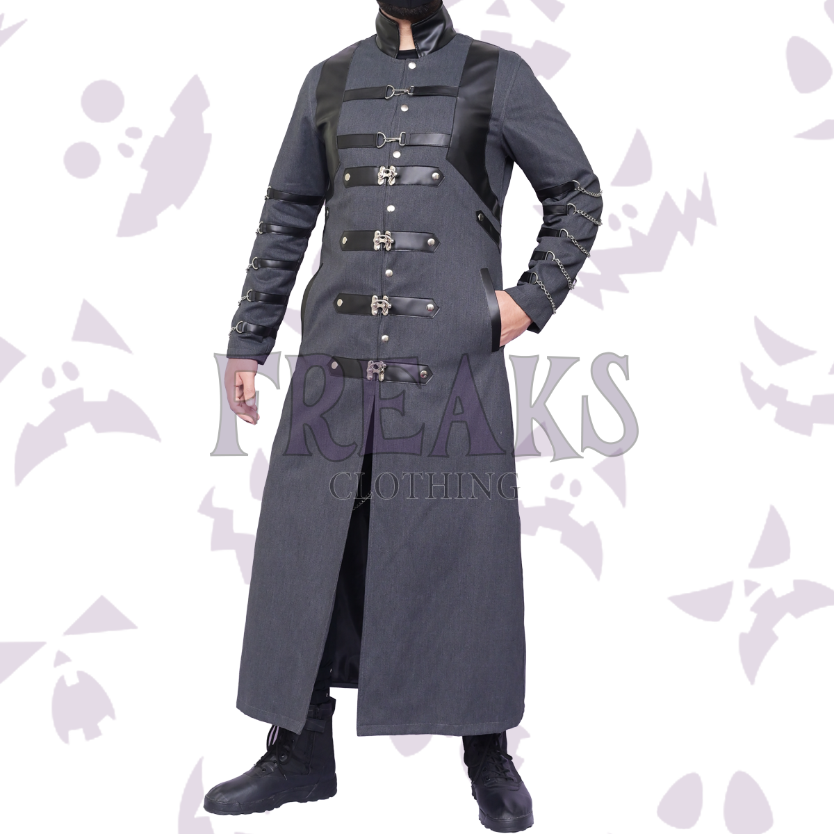 Gothic Military Style Long Coat
