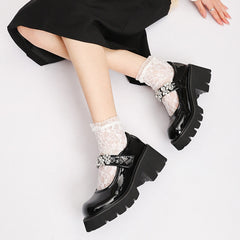 Lolita Girl Mary Jane Leather Shoes Vintage Goth Student Uniform Shoes