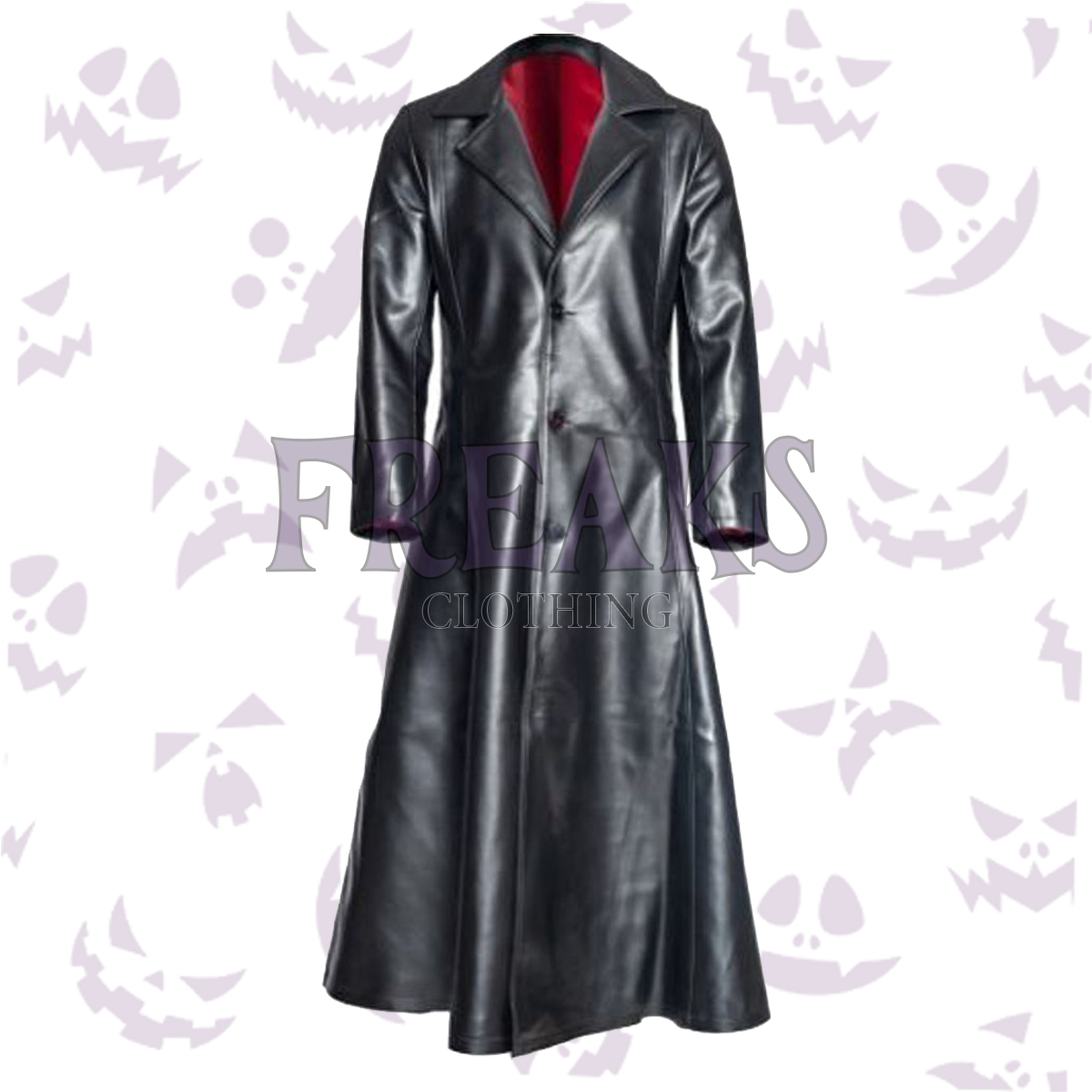 Vampire Black Long PVC Leather Gothic Coat Men