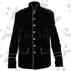 White Pipping Military Parade Jacket