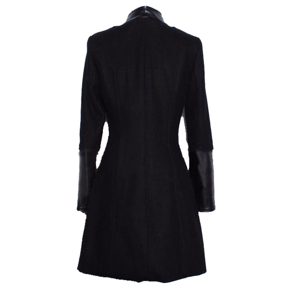 Wool Double Breast Military Style Slim Fit Goth Coat Women